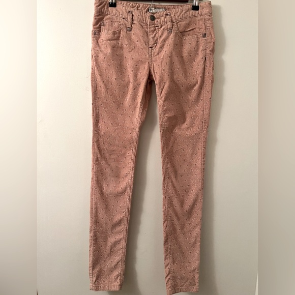 Free people corduroy pants peach with flowers size 26 - Picture 1 of 5